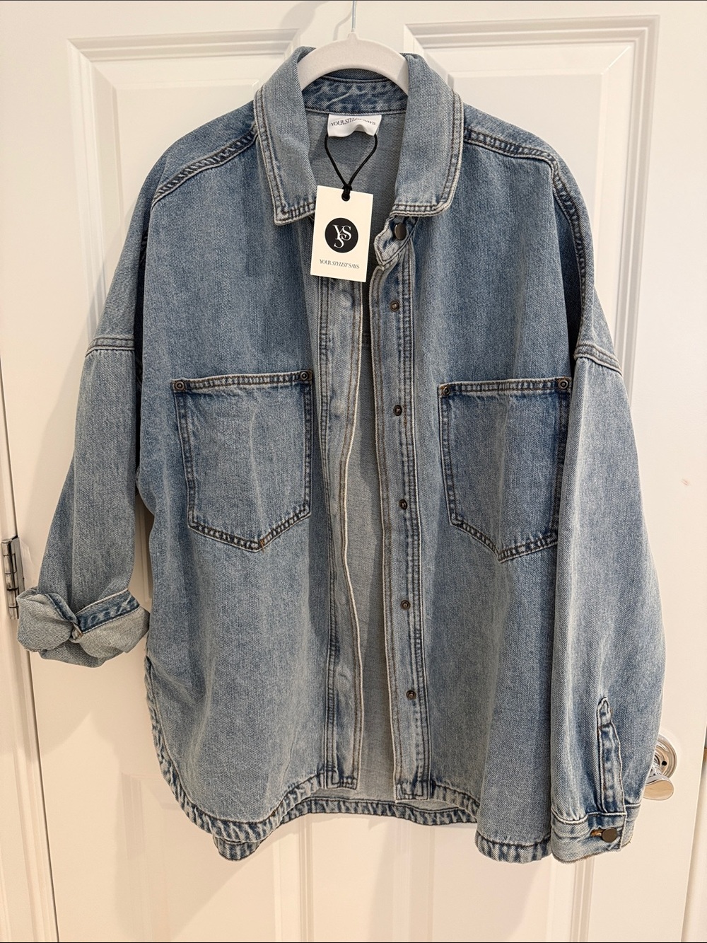 Your Stylist Says, Oversized Light Blue Denim Shacket